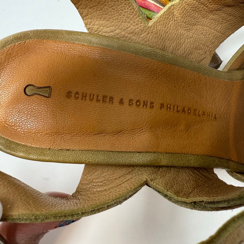 Anthropologie Schuler & Sons Ankle Strap Sandals Women's 37 (7) Camel Tan - Picture 11 of 12